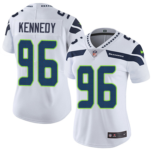 Women's Nike Seattle Seahawks #96 Cortez Kennedy White Vapor Untouchable Limited Player NFL Jersey