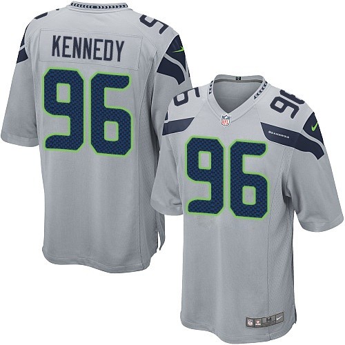 Men's Nike Seattle Seahawks #96 Cortez Kennedy Game Grey Alternate NFL Jersey
