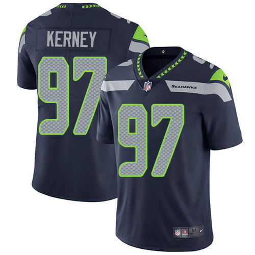 Men's Nike Seattle Seahawks #97 Patrick Kerney Navy Blue Team Color Vapor Untouchable Limited Player NFL Jersey