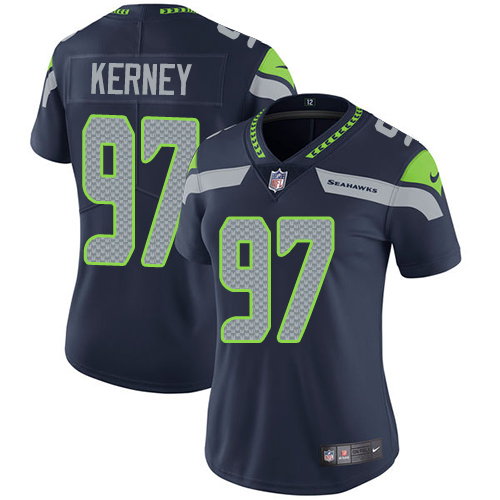 Women's Nike Seattle Seahawks #97 Patrick Kerney Navy Blue Team Color Vapor Untouchable Limited Player NFL Jersey