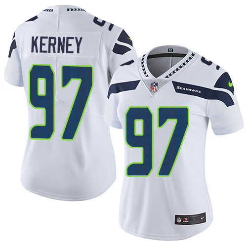 Women's Nike Seattle Seahawks #97 Patrick Kerney White Vapor Untouchable Limited Player NFL Jersey