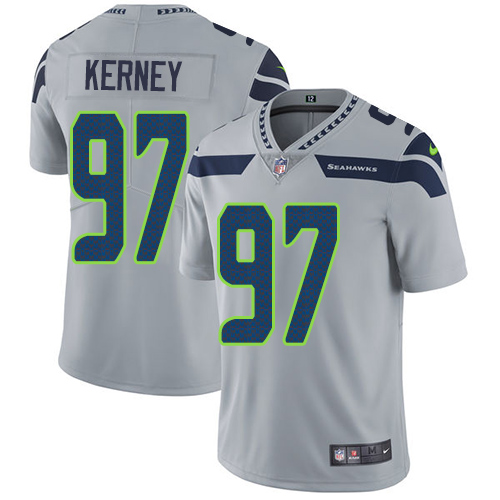 Men's Nike Seattle Seahawks #97 Patrick Kerney Grey Alternate Vapor Untouchable Limited Player NFL Jersey