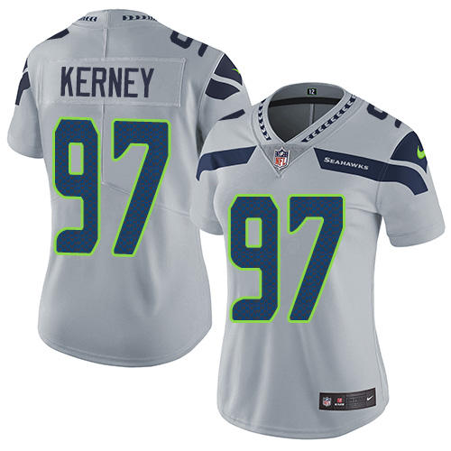 Women's Nike Seattle Seahawks #97 Patrick Kerney Grey Alternate Vapor Untouchable Elite Player NFL Jersey