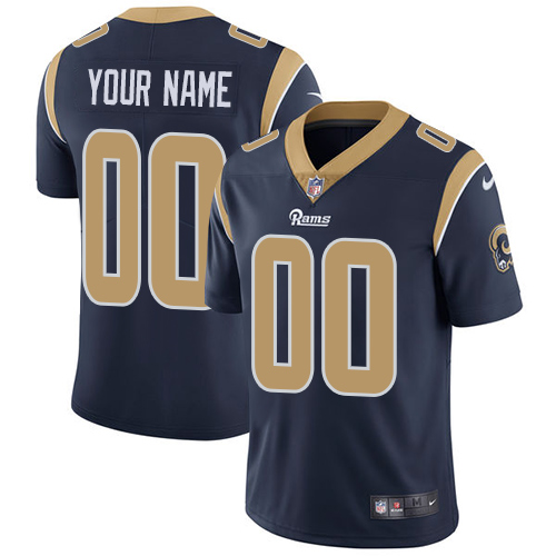 Men's Nike Los Angeles Rams Customized Navy Blue Team Color Vapor Untouchable Custom Limited NFL Jersey