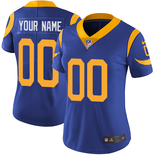 Women's Nike Los Angeles Rams Customized Royal Blue Alternate Vapor Untouchable Custom Limited NFL Jersey