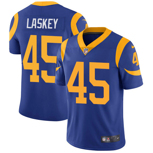 Men's Nike Los Angeles Rams #45 Zach Laskey Royal Blue Alternate Vapor Untouchable Limited Player NFL Jersey