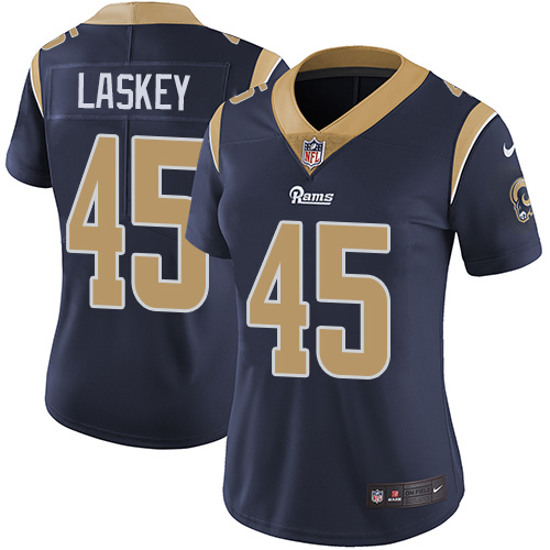 Women's Nike Los Angeles Rams #45 Zach Laskey Navy Blue Team Color Vapor Untouchable Elite Player NFL Jersey