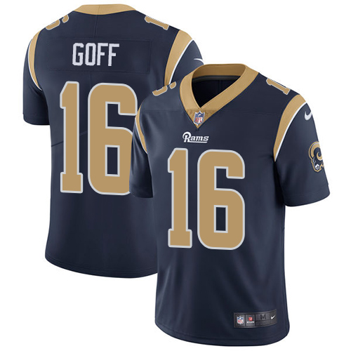 Men's Nike Los Angeles Rams #16 Jared Goff Navy Blue Team Color Vapor Untouchable Limited Player NFL Jersey