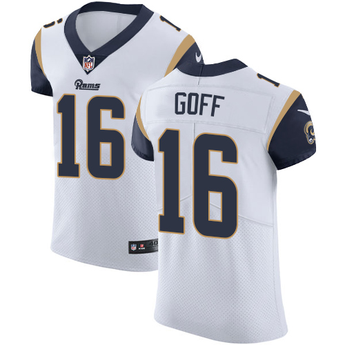 Men's Nike Los Angeles Rams #16 Jared Goff White Vapor Untouchable Elite Player NFL Jersey