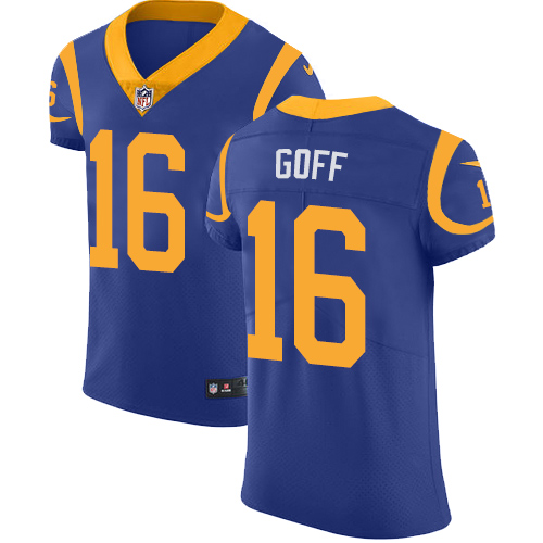 Men's Nike Los Angeles Rams #16 Jared Goff Royal Blue Alternate Vapor Untouchable Elite Player NFL Jersey