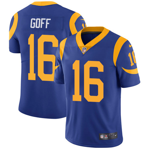 Men's Nike Los Angeles Rams #16 Jared Goff Royal Blue Alternate Vapor Untouchable Limited Player NFL Jersey