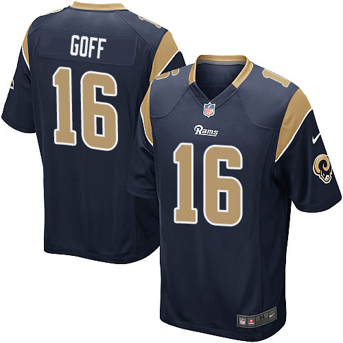 Youth Nike Los Angeles Rams #16 Jared Goff Game Navy Blue Team Color NFL Jersey