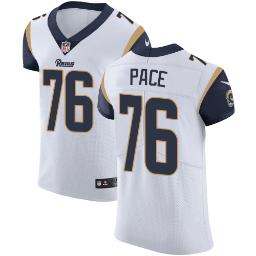 Men's Nike Los Angeles Rams #76 Orlando Pace White Vapor Untouchable Elite Player NFL Jersey
