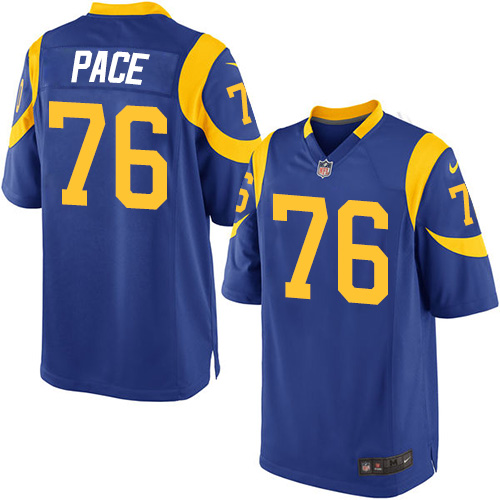 Men's Nike Los Angeles Rams #76 Orlando Pace Game Royal Blue Alternate NFL Jersey