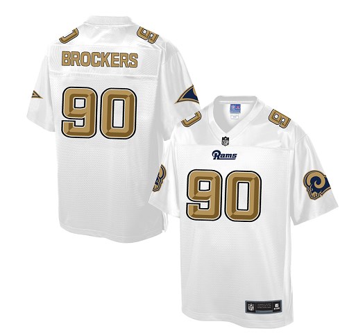 Men's Nike Los Angeles Rams #90 Michael Brockers Game White Pro Line Fashion NFL Jersey