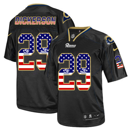 Men's Nike Los Angeles Rams #29 Eric Dickerson Limited Black USA Flag Fashion NFL Jersey