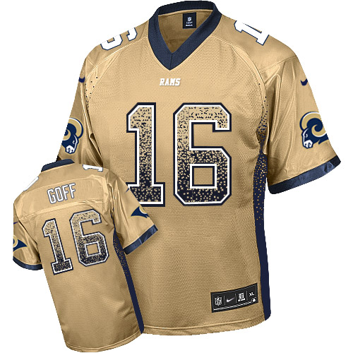 Men's Nike Los Angeles Rams #16 Jared Goff Limited Gold Drift Fashion NFL Jersey