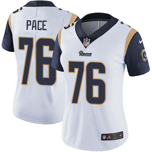 Women's Nike Los Angeles Rams #76 Orlando Pace White Vapor Untouchable Limited Player NFL Jersey