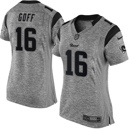 Women's Nike Los Angeles Rams #16 Jared Goff Limited Gray Gridiron NFL Jersey