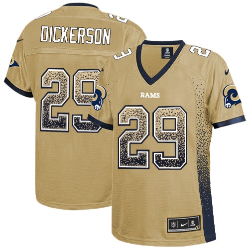 Women's Nike Los Angeles Rams #29 Eric Dickerson Limited Gold Drift Fashion NFL Jersey