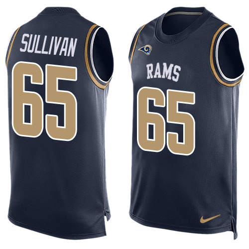 Men's Nike Los Angeles Rams #65 John Sullivan Limited Navy Blue Player Name & Number Tank Top NFL Jersey