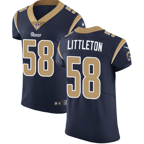 Men's Nike Los Angeles Rams #58 Cory Littleton Navy Blue Team Color Vapor Untouchable Elite Player NFL Jersey