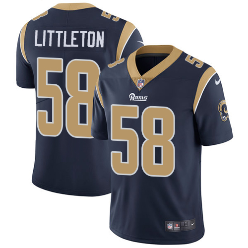 Men's Nike Los Angeles Rams #58 Cory Littleton Navy Blue Team Color Vapor Untouchable Limited Player NFL Jersey