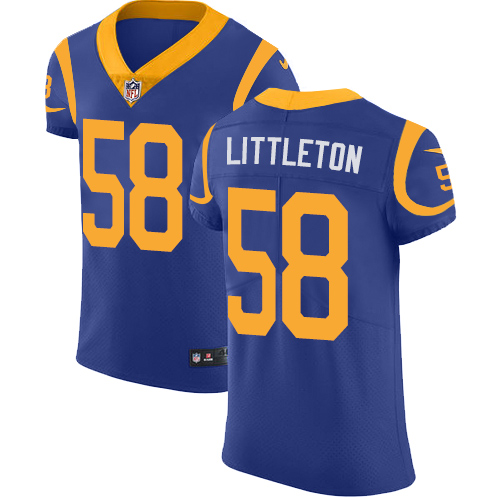Men's Nike Los Angeles Rams #58 Cory Littleton Royal Blue Alternate Vapor Untouchable Elite Player NFL Jersey