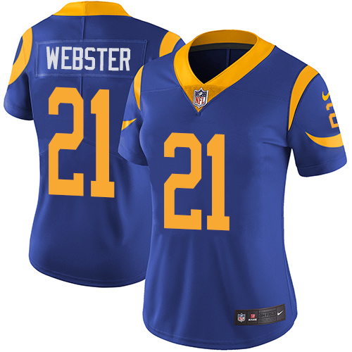 Women's Nike Los Angeles Rams #21 Kayvon Webster Royal Blue Alternate Vapor Untouchable Elite Player NFL Jersey