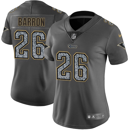 Women's Nike Los Angeles Rams #26 Mark Barron Gray Static Vapor Untouchable Limited NFL Jersey