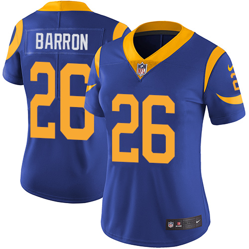 Women's Nike Los Angeles Rams #26 Mark Barron Royal Blue Alternate Vapor Untouchable Limited Player NFL Jersey