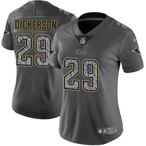 Women's Nike Los Angeles Rams #29 Eric Dickerson Gray Static Vapor Untouchable Limited NFL Jersey