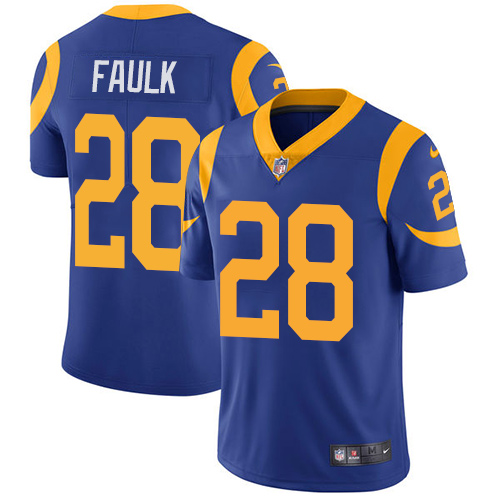 Youth Nike Los Angeles Rams #28 Marshall Faulk Royal Blue Alternate Vapor Untouchable Limited Player NFL Jersey