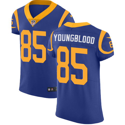 Men's Nike Los Angeles Rams #85 Jack Youngblood Royal Blue Alternate Vapor Untouchable Elite Player NFL Jersey