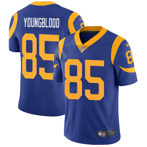 Men's Nike Los Angeles Rams #85 Jack Youngblood Royal Blue Alternate Vapor Untouchable Limited Player NFL Jersey