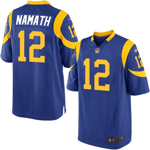 Men's Nike Los Angeles Rams #12 Joe Namath Game Royal Blue Alternate NFL Jersey