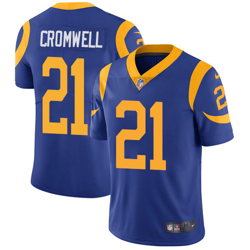 Men's Nike Los Angeles Rams #21 Nolan Cromwell Royal Blue Alternate Vapor Untouchable Limited Player NFL Jersey