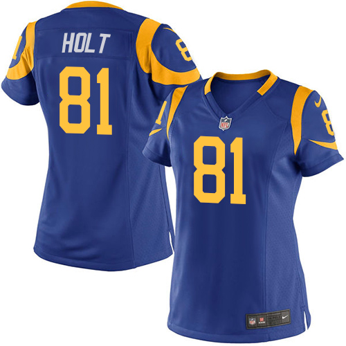 Women's Nike Los Angeles Rams #81 Torry Holt Game Royal Blue Alternate NFL Jersey