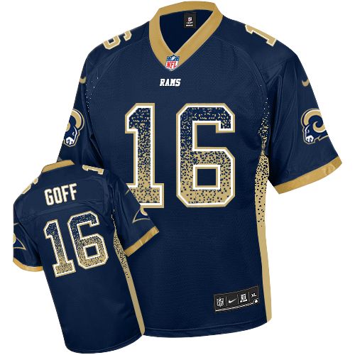 Men's Nike Los Angeles Rams #16 Jared Goff Limited Navy Blue Drift Fashion NFL Jersey