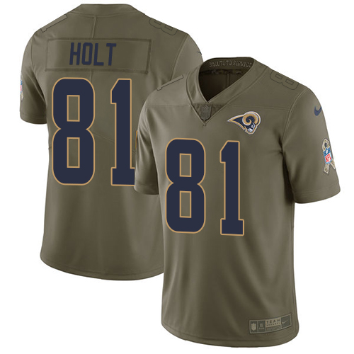 Men's Nike Los Angeles Rams #81 Torry Holt Limited Olive 2017 Salute to Service NFL Jersey