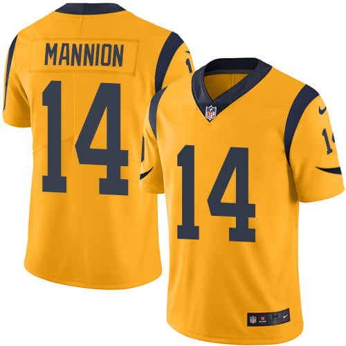 Youth Nike Los Angeles Rams #14 Sean Mannion Limited Gold Rush Vapor Untouchable NFL Jersey