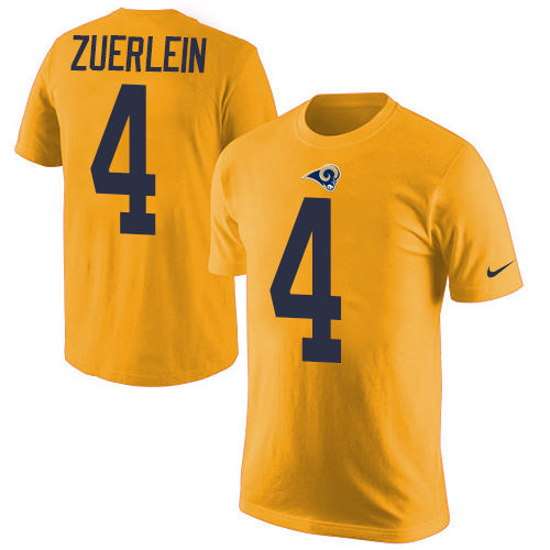 Men's Nike Los Angeles Rams #4 Greg Zuerlein Gold Rush Pride Name & Number T-Shirt