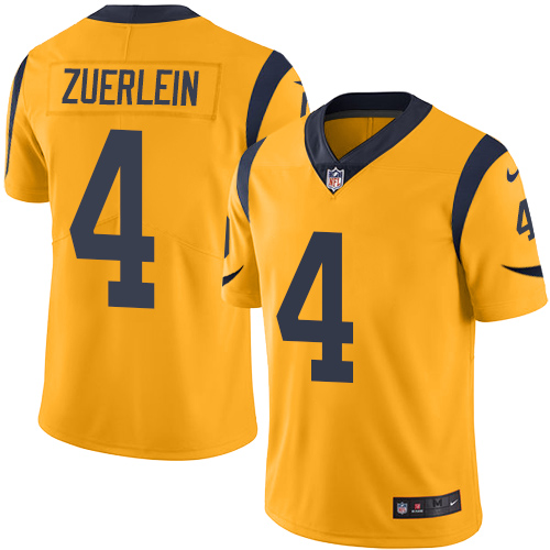 Men's Nike Los Angeles Rams #4 Greg Zuerlein Limited Gold Rush Vapor Untouchable NFL Jersey