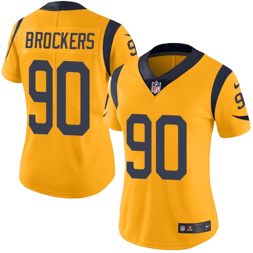 Women's Nike Los Angeles Rams #90 Michael Brockers Limited Gold Rush Vapor Untouchable NFL Jersey