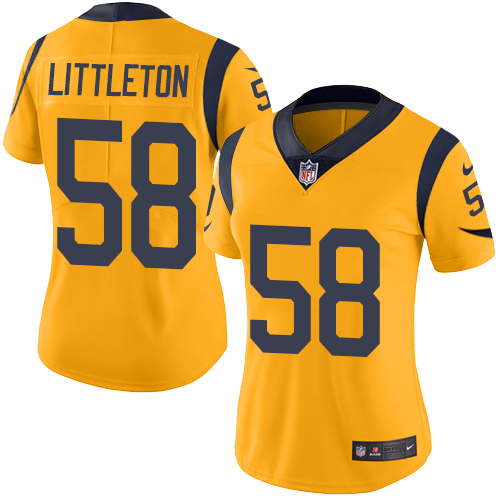 Women's Nike Los Angeles Rams #58 Cory Littleton Limited Gold Rush Vapor Untouchable NFL Jersey