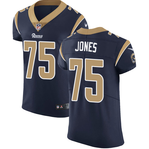 Men's Nike Los Angeles Rams #75 Deacon Jones Navy Blue Team Color Vapor Untouchable Elite Player NFL Jersey