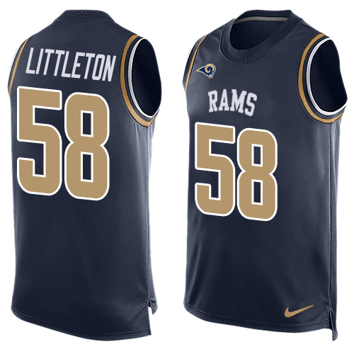 Men's Nike Los Angeles Rams #58 Cory Littleton Limited Navy Blue Player Name & Number Tank Top NFL Jersey
