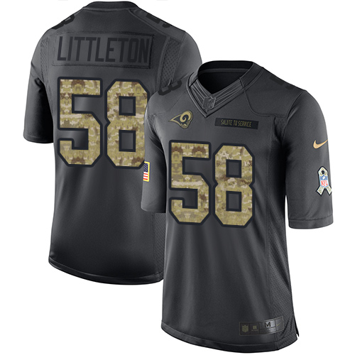 Men's Nike Los Angeles Rams #58 Cory Littleton Limited Black 2016 Salute to Service NFL Jersey