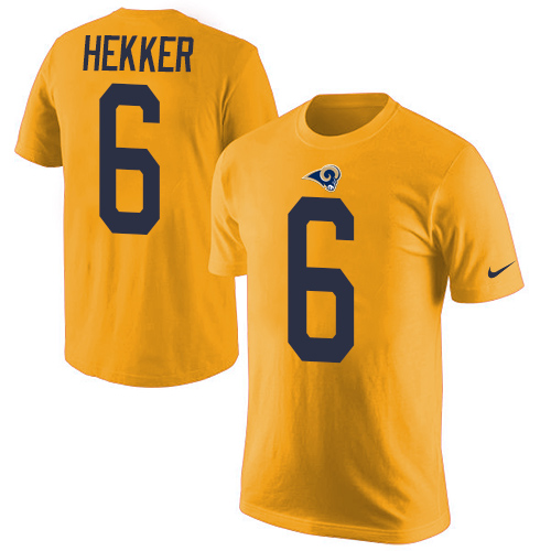 Men's Nike Los Angeles Rams #6 Johnny Hekker Gold Rush Pride Name & Number T-Shirt