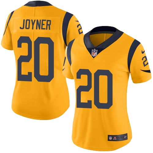 Women's Nike Los Angeles Rams #20 Lamarcus Joyner Limited Gold Rush Vapor Untouchable NFL Jersey